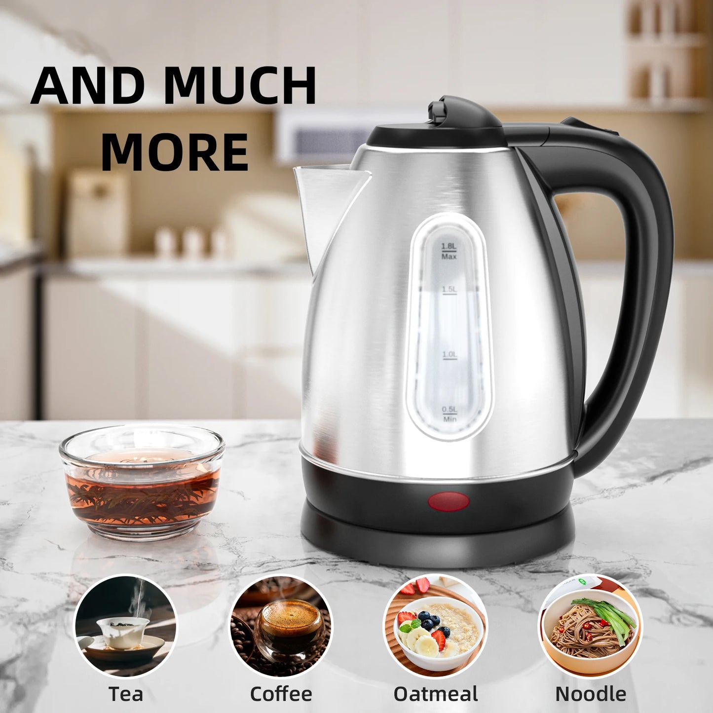 CACHOO Stainless Steel Electric Kettle 1500W Auto Shut-Off