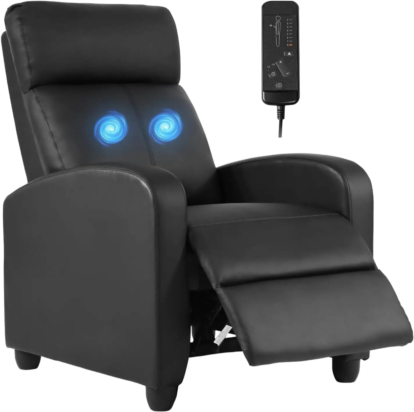 Massage Recliner Sofa Lumbar Support Adjustable Backrest
