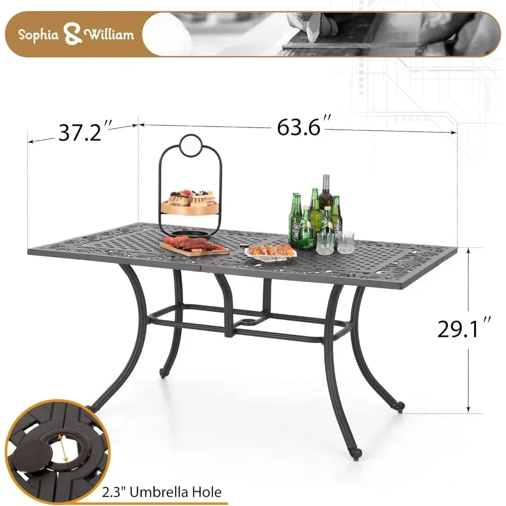 6-Person Rectangular Outdoor Dining Table