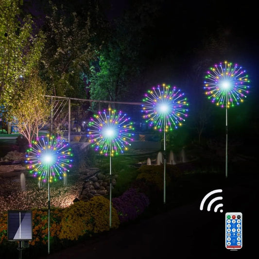 Solar Firework String Lights IP65 Waterproof 8 Modes With Remote
