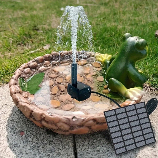Solar Fountain Pump With 6 Nozzles For Outdoor Garden Decor