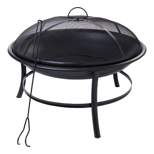 26" Round Iron,Outdoor Fire Pit , Outdoor Wood Burning Fire Pit
