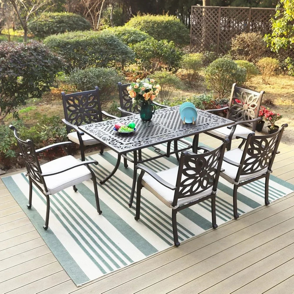 6-Person Rectangular Outdoor Dining Table