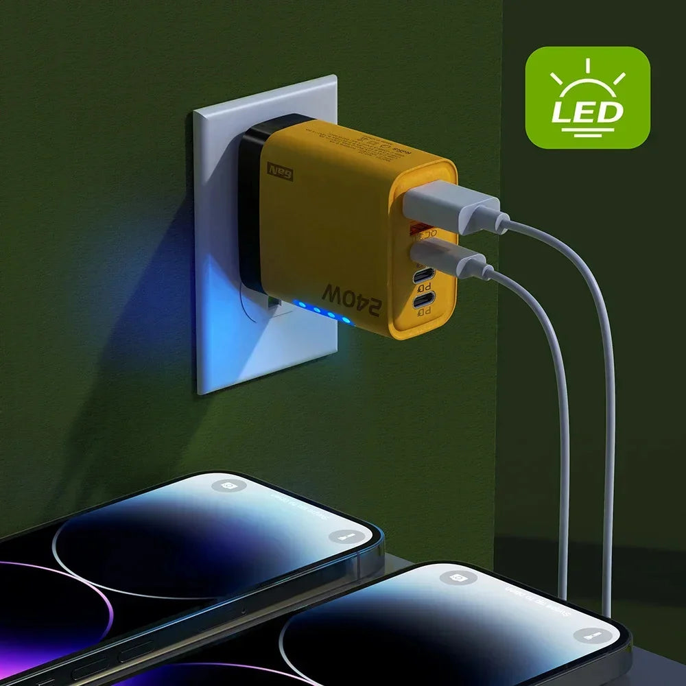 240W Fast Charger Phone Adapter 10A Type C Cable For iPhone and Android