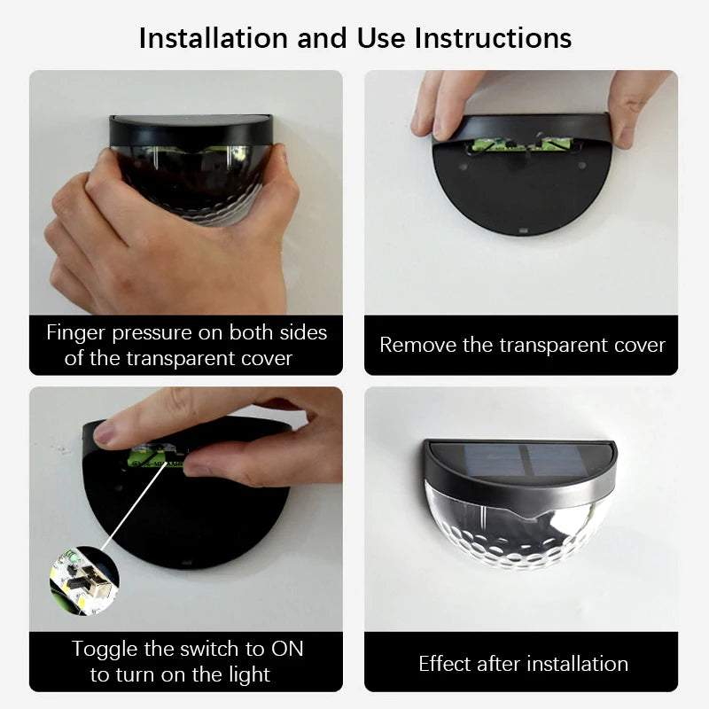 SHENZHITECH Solar Wall Lamp 6LED Outdoor Waterproof For Yard Garden